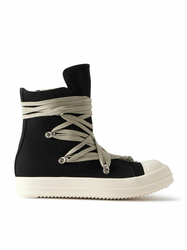 Photo: DRKSHDW by Rick Owens - Megalace Denim High-Top Sneakers - Black