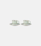 Ginori 1735 Diva set of 2 porcelain espresso cups and saucers