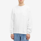 Uniform Bridge Men's Heavyweight Longsleeve Pocket T-Shirt in Off White