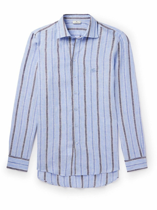 Photo: Etro - Striped Linen Shirt - Blue
