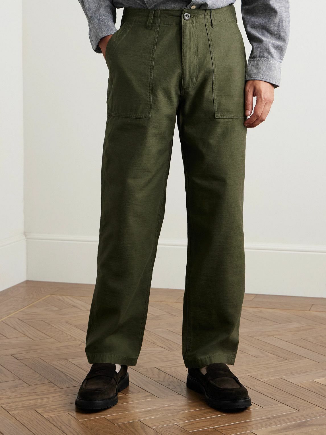 FrizmWORKS - Straight-Leg Cotton Trousers - Green