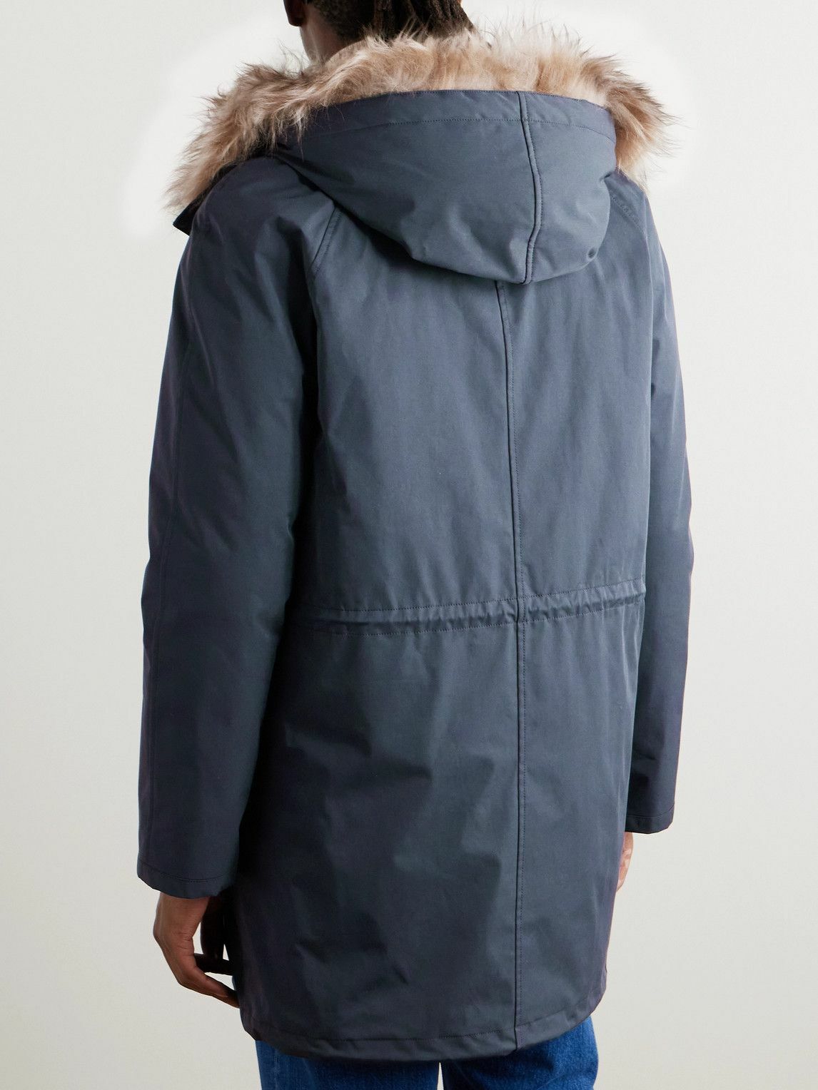 Yves Salomon - Iconic Shearling-Trimmed Padded Cotton-Blend Twill Down Parka - Blue