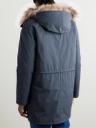 Yves Salomon - Iconic Shearling-Trimmed Padded Cotton-Blend Twill Down Parka - Blue