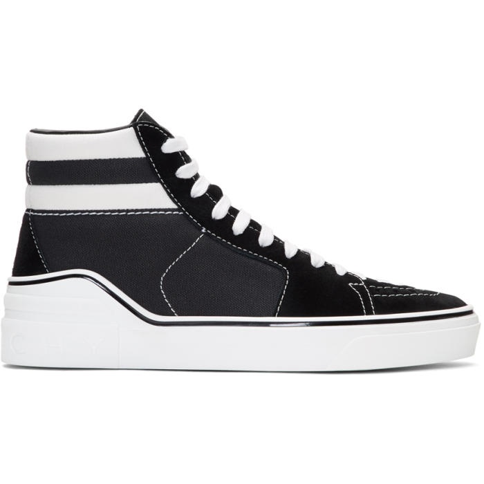 Photo: Givenchy Black Suede and Canvas Mid-Top Sneakers