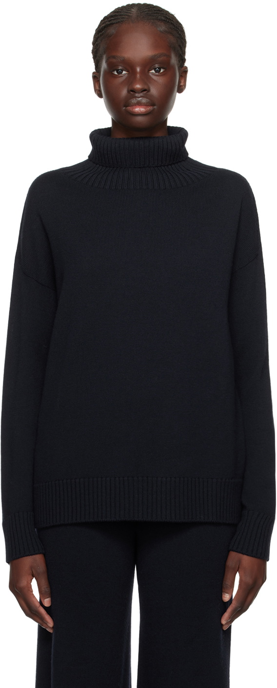 Max Mara Leisure Navy Nuble Turtleneck