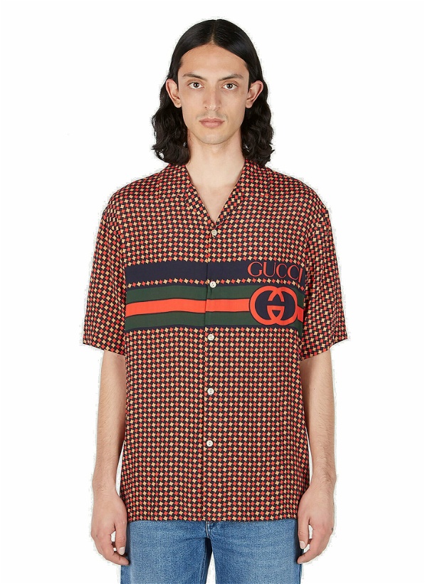 Photo: Gucci - Houndstooth Bowling Shirt in Red