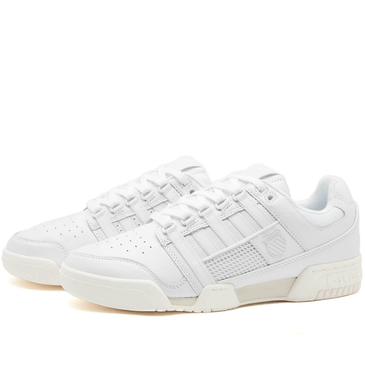 Photo: K-Swiss Men's Gstaad Gold Sneakers in White/Snow White