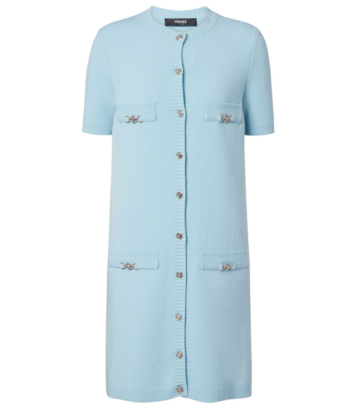 Photo: Versace Medusa wool and cashmere shirt dress