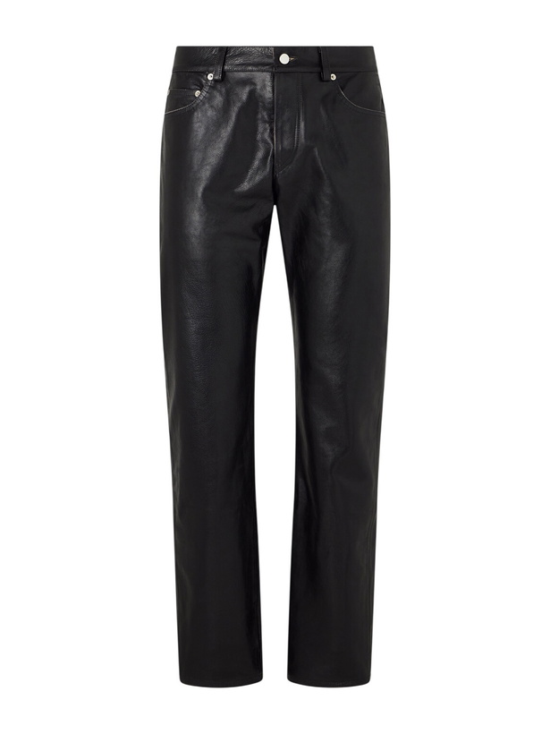 Photo: Enfants Riches Déprimés - Tommy Tonsil Straight-Leg Leather Trousers - Black