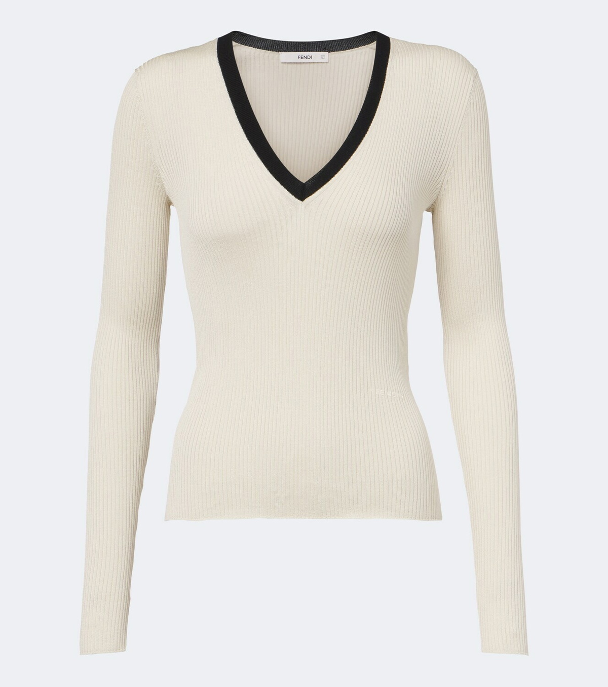 Fendi Ribbed-knit silk and cotton sweater