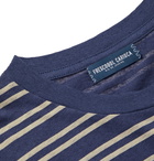 Frescobol Carioca - Leblon Striped Cotton and Linen-Blend T-Shirt - Blue