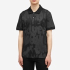 Alexander McQueen Men's Jacquard Graffiti Logo Polo in Black/Charcoal