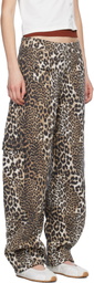 GANNI Beige & Brown Heavy Fleece Lounge Pants