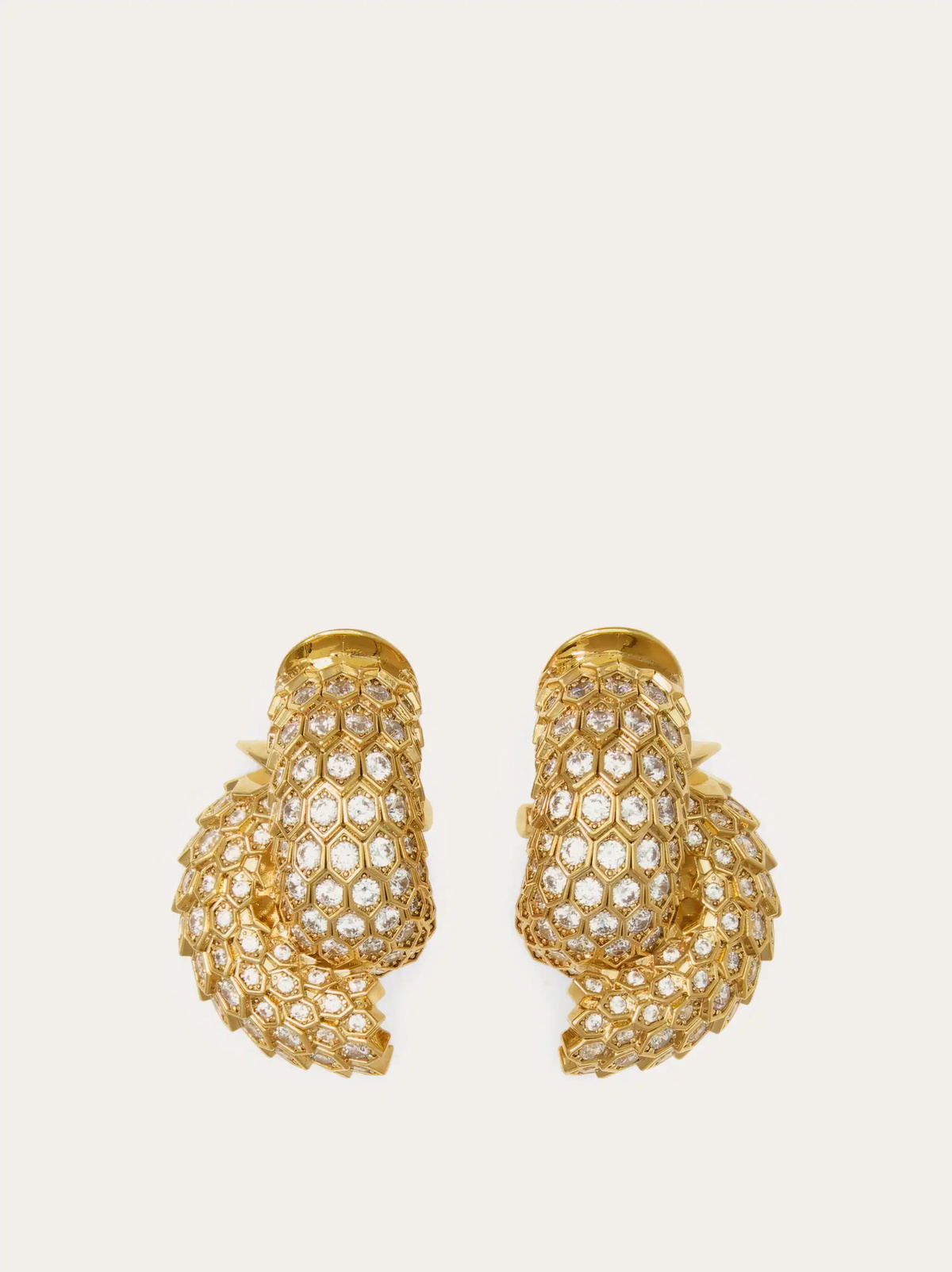 Ferragamo Womens Sculptural earrings in Gold