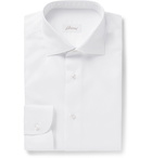 Brioni - White Slim-Fit Cutaway-Collar Cotton-Jacquard Shirt - Men - White