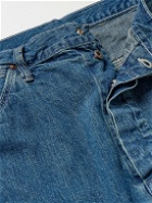 OrSlow - Paint-Splattered Straight-Leg Selvedge Jeans - Blue