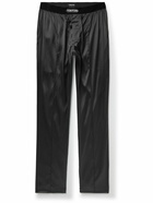 TOM FORD - Velvet-Trimmed Stretch-Silk Satin Pyjama Trousers - Black