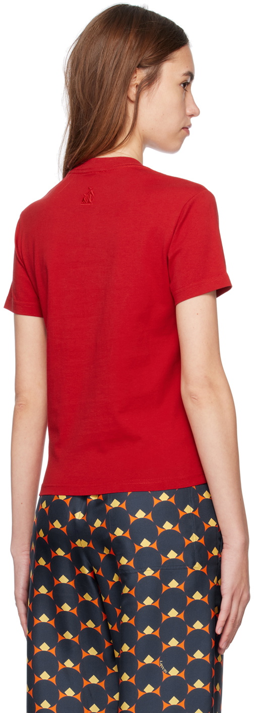 Lanvin Red Embroidered T Shirt Lanvin