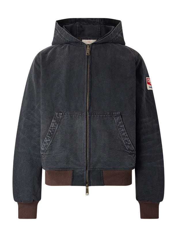 Photo: Cherry Los Angeles - Logo-Appliquéd Cotton-Canvas Hooded Jacket - Black