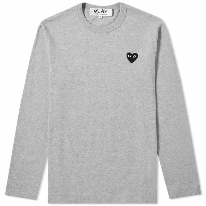 Photo: Comme des Garçons Play Men's Long Sleeve T-Shirt in Grey/Black