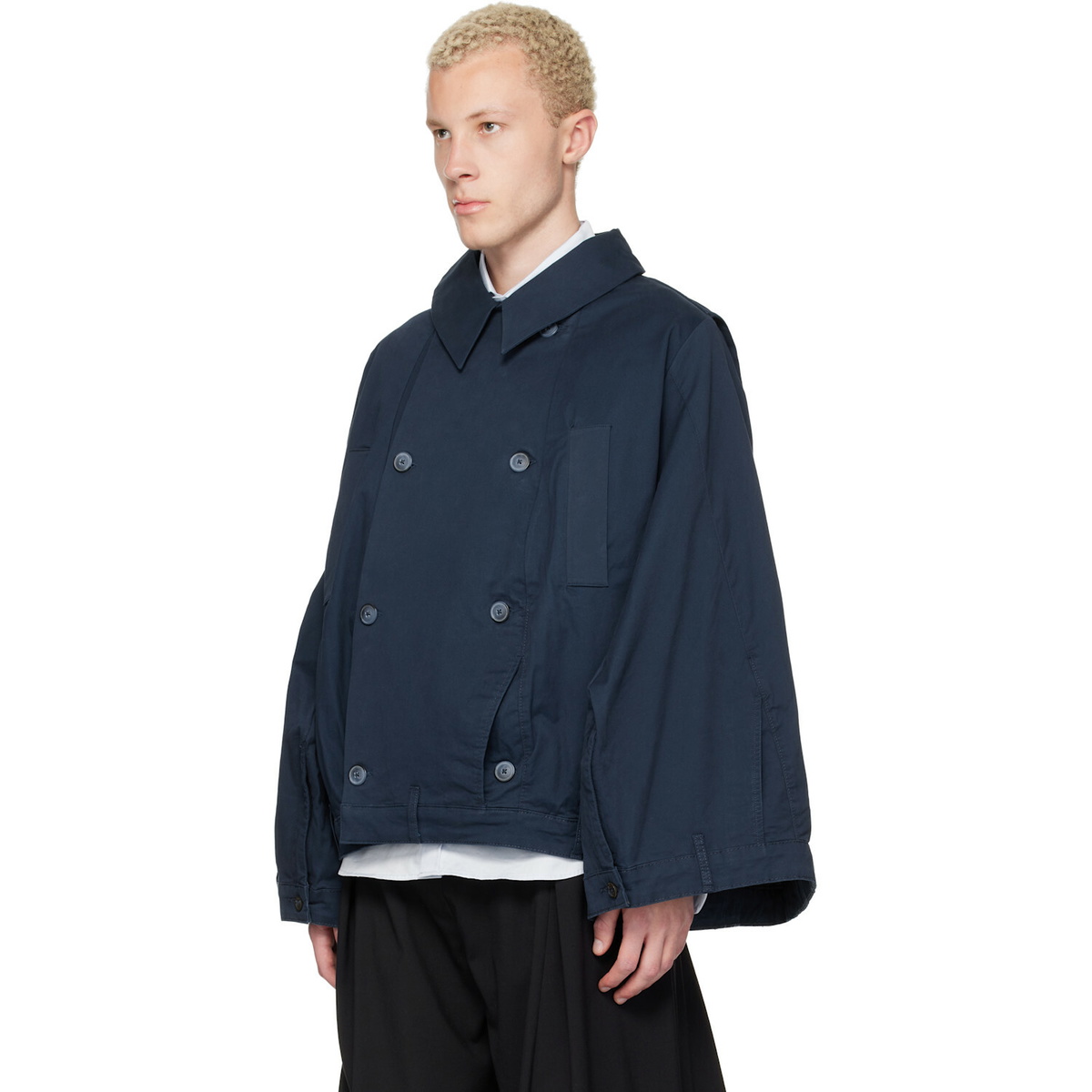HODAKOVA Navy Double Breasted Upd Jacket