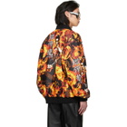 LU'U DAN BRUCE LEE x LỰU ĐẠN Orange & Black 'Bruce Lee' Leather Bomber Jacket