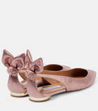 Aquazzura Bow Tie metallic leather ballet flats