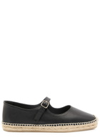 Castañer Pepa Leather Espadrille Ballet Flats Black