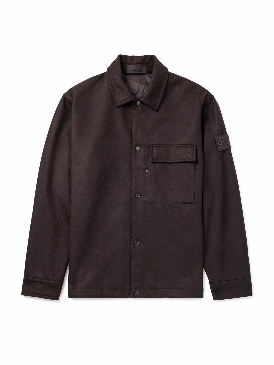Stone Island Men's Crinkle Reps Zip Overshirt in Black Stone
