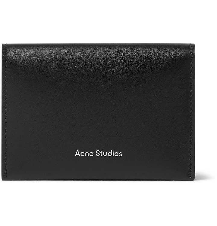 Photo: Acne Studios - Logo-Print Leather Bifold Cardholder - Black