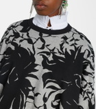 Dries Van Noten Draped floral cotton jersey sweatshirt