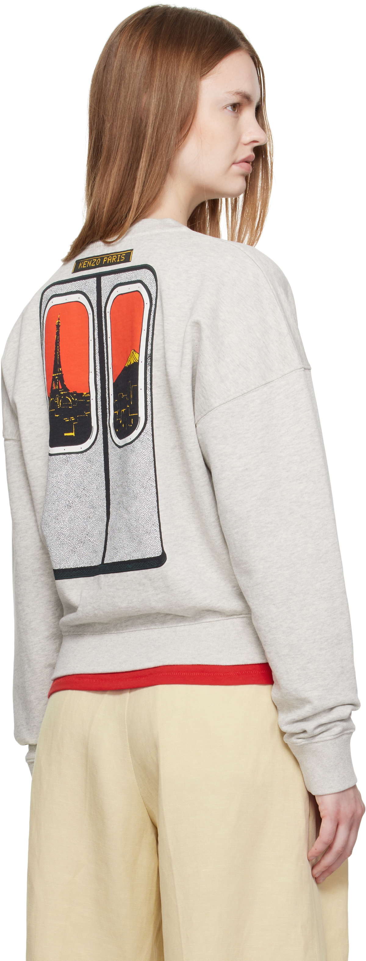 Kenzo Gray Kenzo Paris 'KENZO City' Short Sweatshirt
