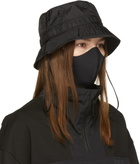 Juun.J Black Nylon Face Mask Bucket Hat