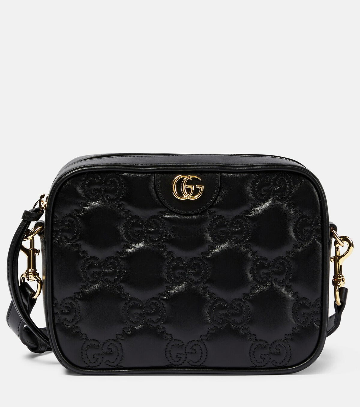 ショルダーバッグ Gucci Gg Rubberized Leather Crossbody Bag GG rubber-effect mini bag in black leather | GUCCI® US