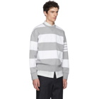 Thom Browne Grey Striped Cotton Sweatshirt