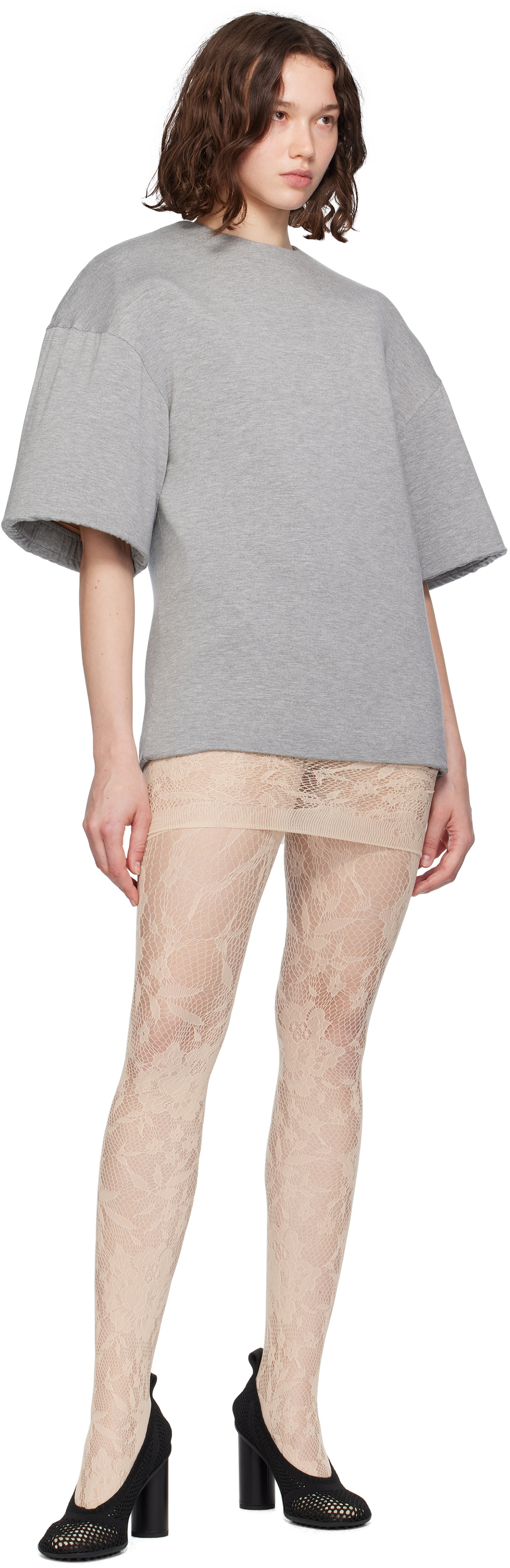 MARIE ADAM-LEENAERDT Beige Lace Miniskirt