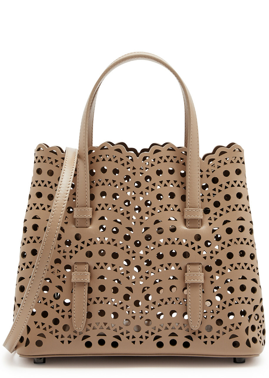 Alaïa Mina 20 Laser-cut Leather top Handle bag - Sand - One Size ALAÏA 