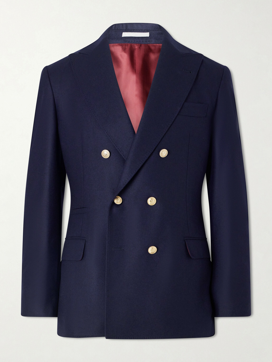 Brunello Cucinelli - Double-Breasted Wool Blazer - Blue