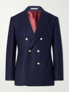 Brunello Cucinelli - Double-Breasted Wool Blazer - Blue