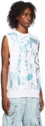 We11done White Spread Logo Print Vest