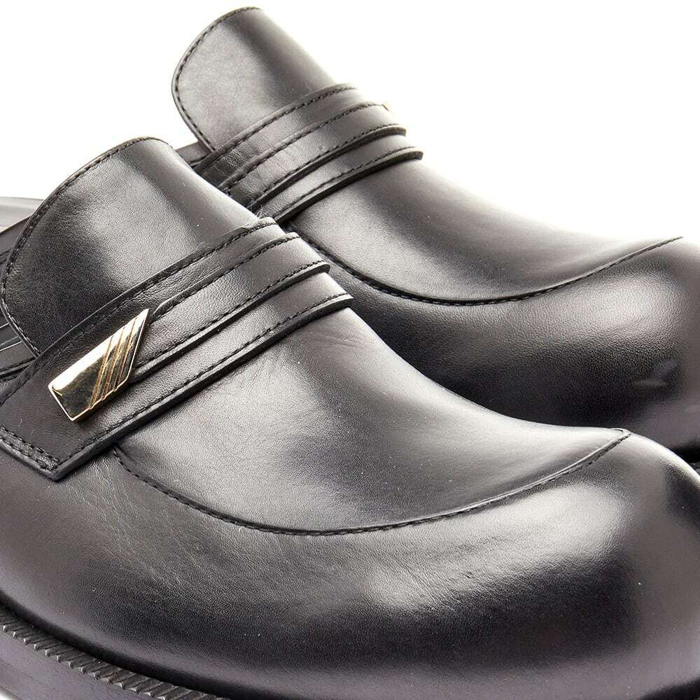 WOMENS BULB TOE MULE IN BLACK