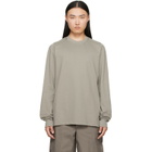 Rick Owens Gray Tower Short Crewneck LS T-shirt