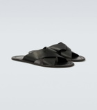 The Row Malick Cross leather sandals