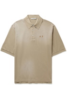 Acne Studios - Oversized Logo-Embroidered Cotton-Piqué Polo Shirt - Neutrals