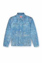 Diesel Jacket in satin denim - Denim Jackets Mens in Blue