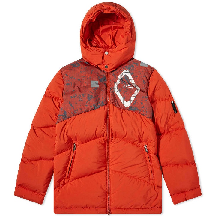 Photo: A-COLD-WALL* Men's Panelled Down Jacket in Rust