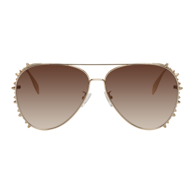 Photo: Alexander McQueen Gold Studded Sunglasses