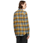 Rick Owens Yellow and Blue Plaid Golf Shirt