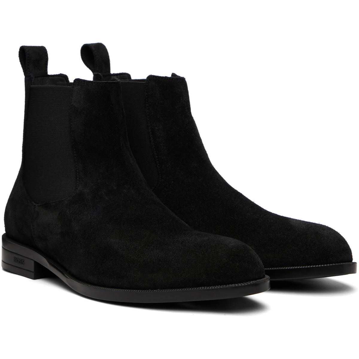 BOSS Black Suede Elasticated Panels Chelsea Boots