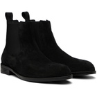 BOSS Black Suede Elasticated Panels Chelsea Boots